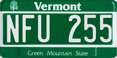 VT license plate NFU255