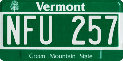 VT license plate NFU257