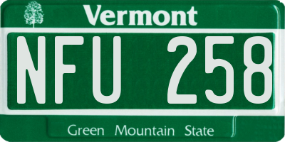 VT license plate NFU258