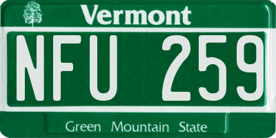 VT license plate NFU259