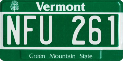 VT license plate NFU261