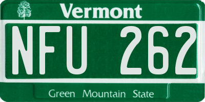 VT license plate NFU262