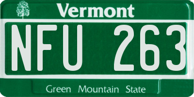 VT license plate NFU263