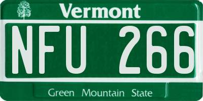 VT license plate NFU266