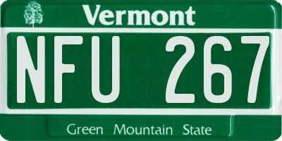 VT license plate NFU267