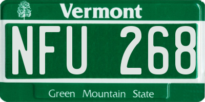 VT license plate NFU268