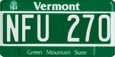 VT license plate NFU270