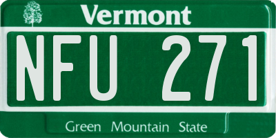 VT license plate NFU271