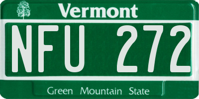 VT license plate NFU272