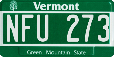 VT license plate NFU273