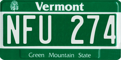 VT license plate NFU274