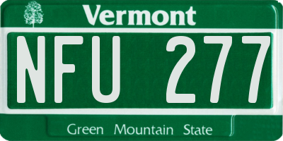 VT license plate NFU277