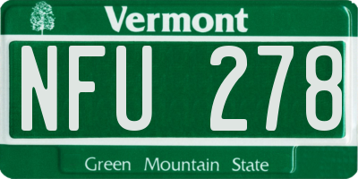 VT license plate NFU278