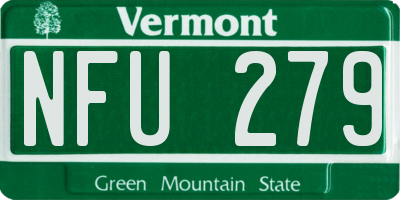 VT license plate NFU279