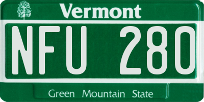 VT license plate NFU280