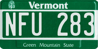 VT license plate NFU283