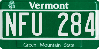 VT license plate NFU284