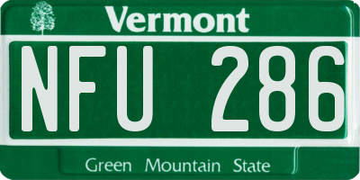 VT license plate NFU286