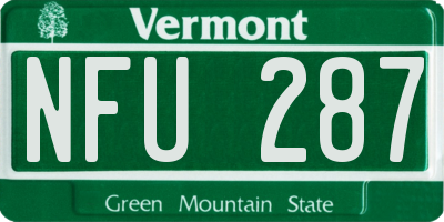 VT license plate NFU287