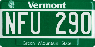VT license plate NFU290