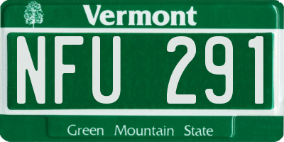 VT license plate NFU291