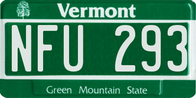 VT license plate NFU293