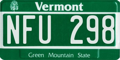 VT license plate NFU298