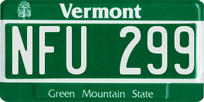 VT license plate NFU299