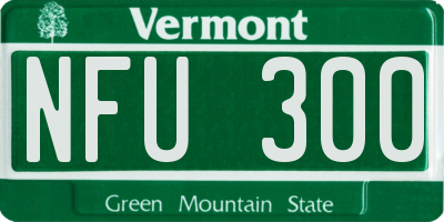 VT license plate NFU300