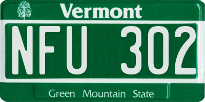 VT license plate NFU302