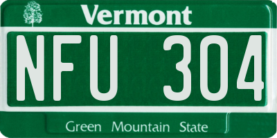 VT license plate NFU304