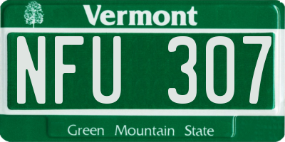 VT license plate NFU307