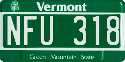 VT license plate NFU318