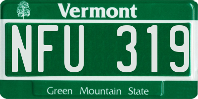 VT license plate NFU319