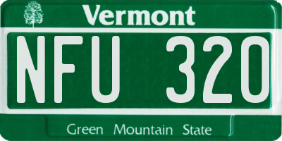 VT license plate NFU320