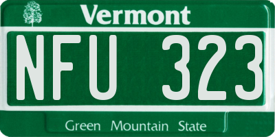 VT license plate NFU323