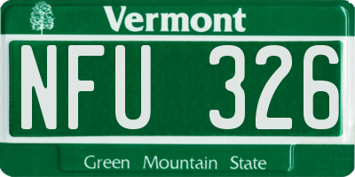 VT license plate NFU326