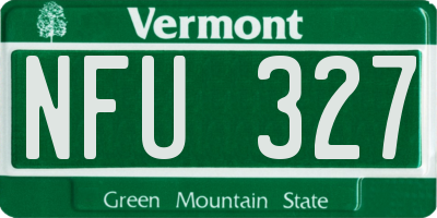 VT license plate NFU327