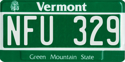 VT license plate NFU329