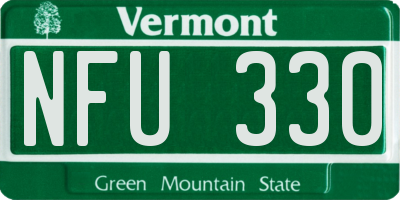 VT license plate NFU330