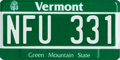 VT license plate NFU331