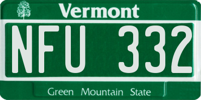 VT license plate NFU332