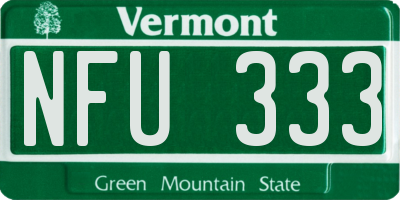 VT license plate NFU333