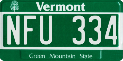 VT license plate NFU334