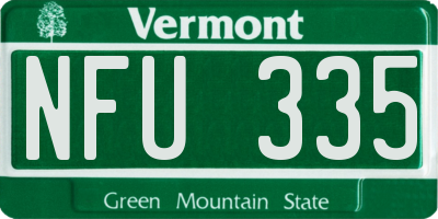 VT license plate NFU335