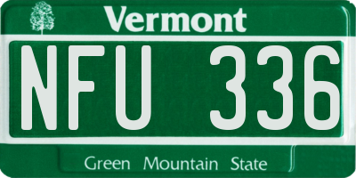 VT license plate NFU336