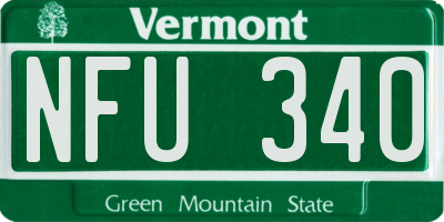 VT license plate NFU340