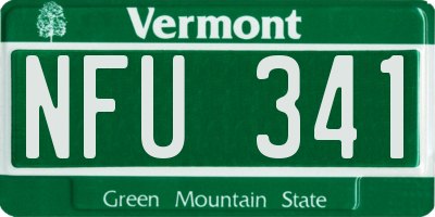 VT license plate NFU341