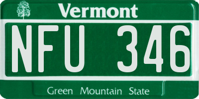 VT license plate NFU346