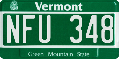 VT license plate NFU348